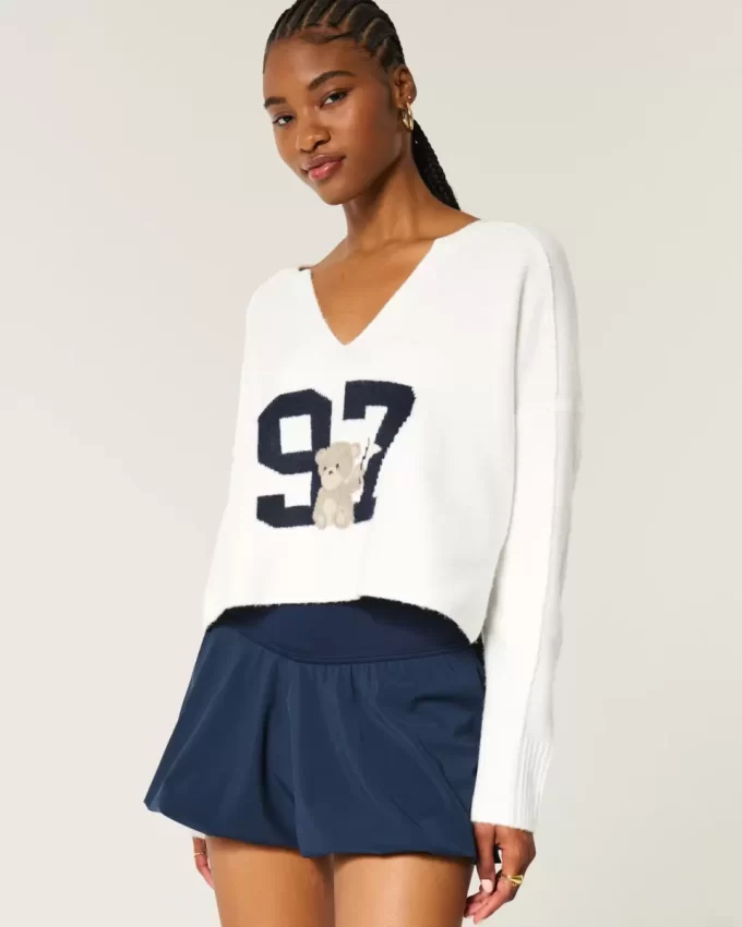 Πουλόβερ Hollister Comfy Cloud Graphic με λαιμόκοψη