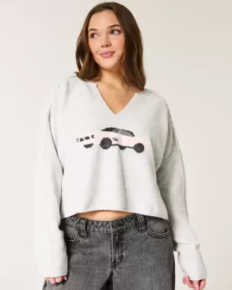 Πουλόβερ Hollister Comfy Cloud Graphic με λαιμόκοψη