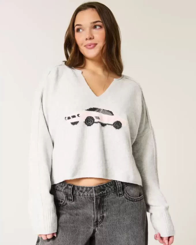 Πουλόβερ Hollister Comfy Cloud Graphic με λαιμόκοψη