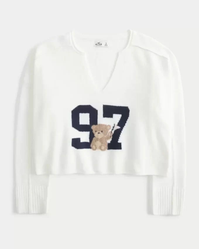 Πουλόβερ Hollister Comfy Cloud Graphic με λαιμόκοψη