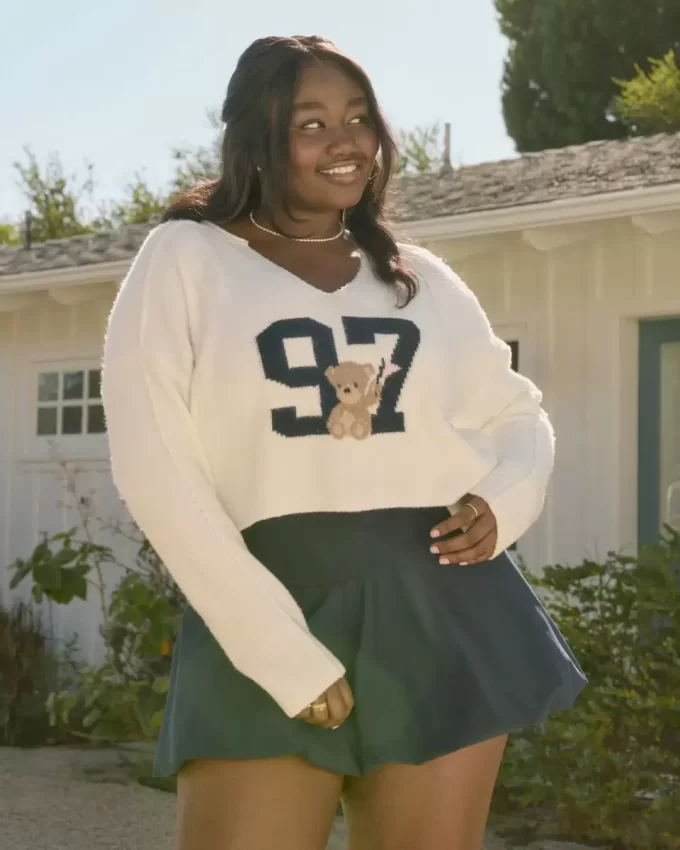 Πουλόβερ Hollister Comfy Cloud Graphic με λαιμόκοψη
