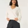 Πουλόβερ Hollister Comfy Cloud Oversized με λαιμόκοψη Πουλόβερ Hollister Comfy Cloud Oversized με λαιμόκοψη