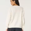 Πουλόβερ Hollister Comfy Cloud Oversized με λαιμόκοψη Πουλόβερ Hollister Comfy Cloud Oversized με λαιμόκοψη