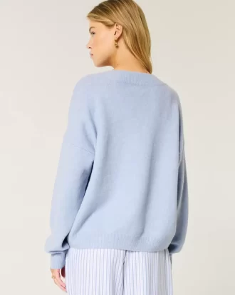 Πουλόβερ Hollister Comfy Cloud Oversized με λαιμόκοψη