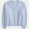 Πουλόβερ Hollister Comfy Cloud Oversized με λαιμόκοψη Πουλόβερ Hollister Comfy Cloud Oversized με λαιμόκοψη