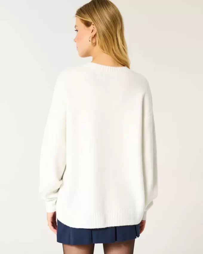 Γραφικό πουλόβερ Hollister Comfy Cloud Oversized Go Team Γραφικό πουλόβερ Hollister Comfy Cloud Oversized Go Team