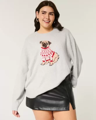 Πουλόβερ Hollister Comfy Cloud Puppy Graphic Crew