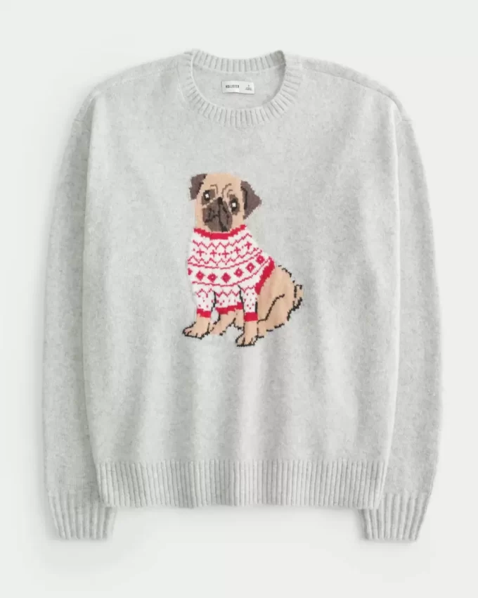 Πουλόβερ Hollister Comfy Cloud Puppy Graphic Crew Πουλόβερ Hollister Comfy Cloud Puppy Graphic Crew