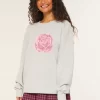Γραφικό πουλόβερ Hollister Comfy Cloud Rose Γραφικό πουλόβερ Hollister Comfy Cloud Rose