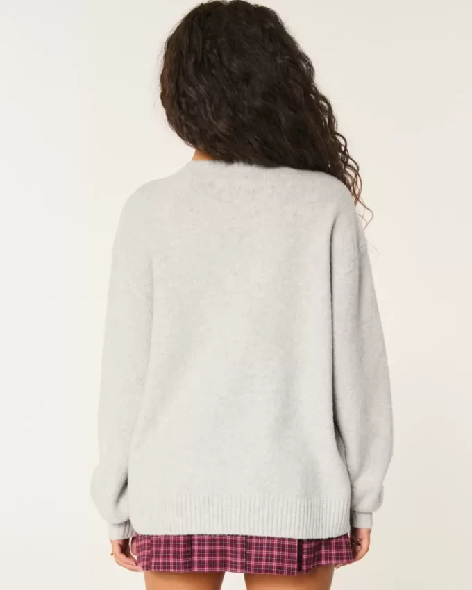 Γραφικό πουλόβερ Hollister Comfy Cloud Rose Γραφικό πουλόβερ Hollister Comfy Cloud Rose