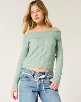 Πουλόβερ Hollister Comfy Cloud Stitchy Off-the-Shoulder