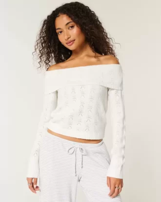 Πουλόβερ Hollister Comfy Cloud Stitchy Off-the-Shoulder