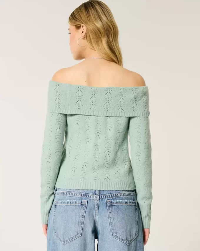 Πουλόβερ Hollister Comfy Cloud Stitchy Off-the-Shoulder Πουλόβερ Hollister Comfy Cloud Stitchy Off-the-Shoulder