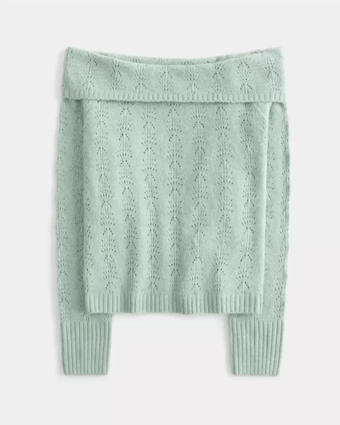 Πουλόβερ Hollister Comfy Cloud Stitchy Off-the-Shoulder Πουλόβερ Hollister Comfy Cloud Stitchy Off-the-Shoulder