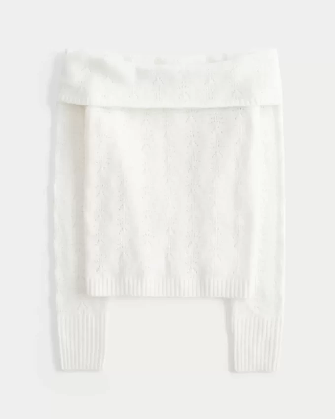 Πουλόβερ Hollister Comfy Cloud Stitchy Off-the-Shoulder Πουλόβερ Hollister Comfy Cloud Stitchy Off-the-Shoulder