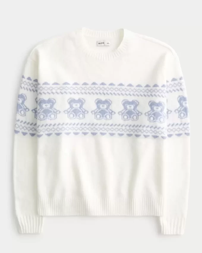 Hollister Comfy Cloud Teddy Bear Graphic Crew πουλόβερ Hollister Comfy Cloud Teddy Bear Graphic Crew πουλόβερ