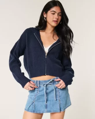 Hollister Comfy Cloud Zip-Up πουλόβερ με κουκούλα