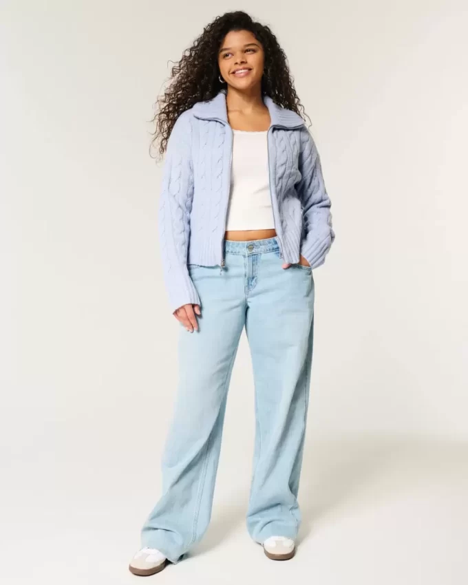 Hollister Comfy Cloud Zip-Up πουλόβερ Hollister Comfy Cloud Zip-Up πουλόβερ