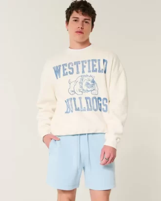 Φαρδύ σορτς Hollister Feel Good Fleece στο μέσο του μηρού