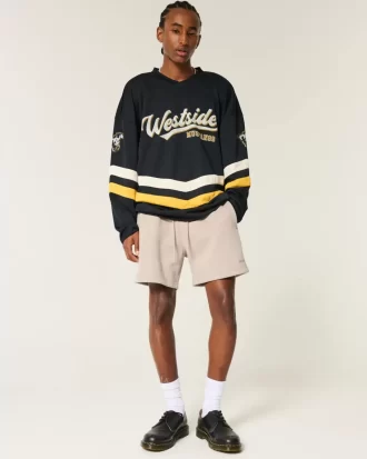 Φαρδύ σορτς Hollister Feel Good Fleece στο μέσο του μηρού Φαρδύ σορτς Hollister Feel Good Fleece στο μέσο του μηρού
