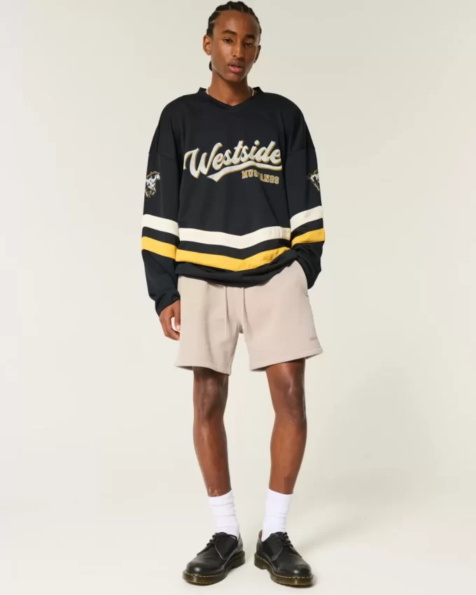 Φαρδύ σορτς Hollister Feel Good Fleece στο μέσο του μηρού Φαρδύ σορτς Hollister Feel Good Fleece στο μέσο του μηρού