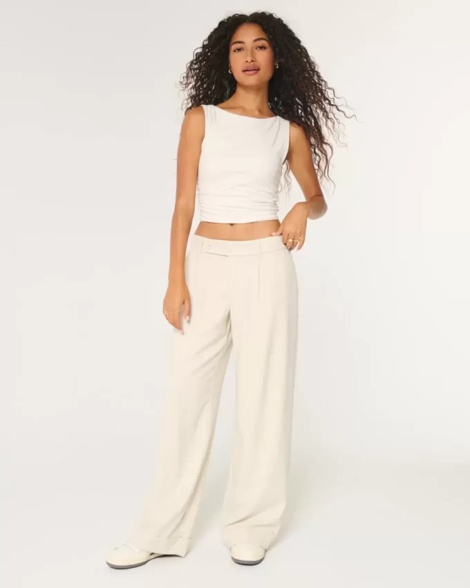 Χαμηλό ψηλό φαρδύ παντελόνι Hollister Livvy Χαμηλό ψηλό φαρδύ παντελόνι Hollister Livvy