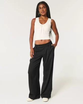 Χαμηλό ψηλό φαρδύ παντελόνι Hollister Livvy