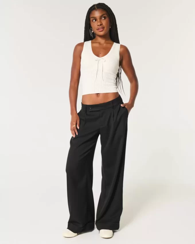 Χαμηλό ψηλό φαρδύ παντελόνι Hollister Livvy Χαμηλό ψηλό φαρδύ παντελόνι Hollister Livvy