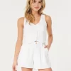Σορτς λινό-μπλέντ με υπερυψηλές θέσεις Hollister Livvy Σορτς λινό-μπλέντ με υπερυψηλές θέσεις Hollister Livvy