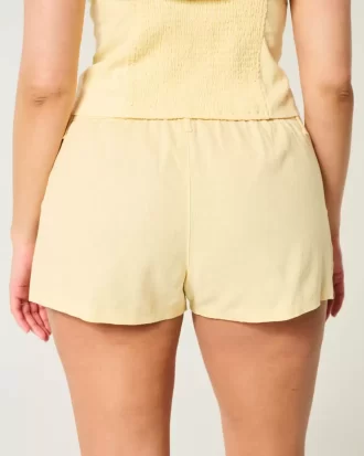 Χαμηλό λινό σορτς Hollister Livvy