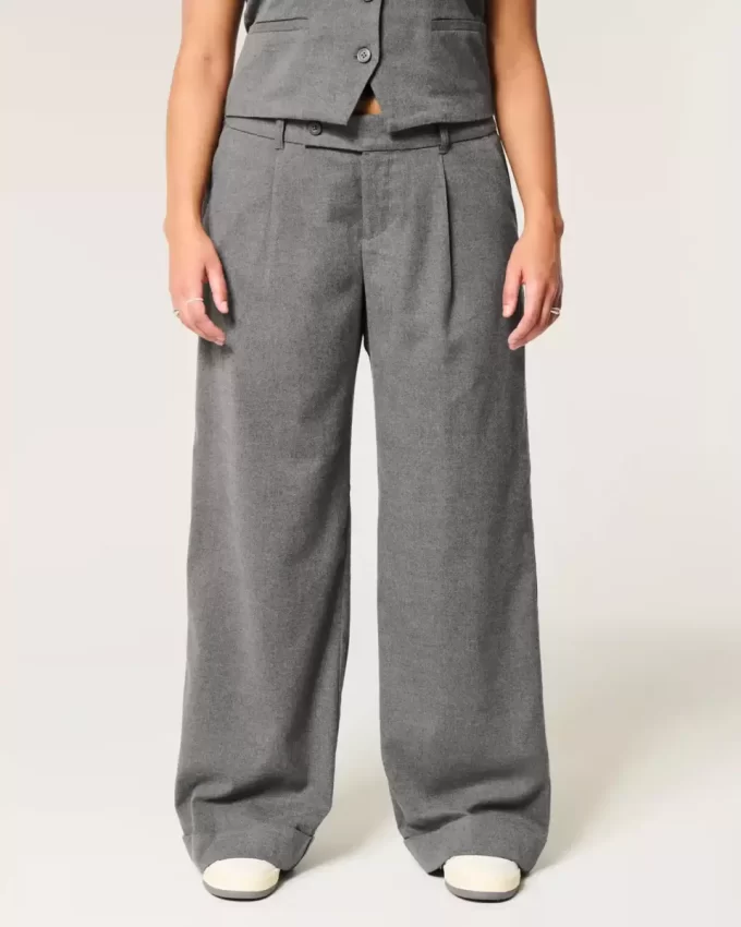 Χαμηλό ψηλό φαρδύ παντελόνι Hollister Livvy