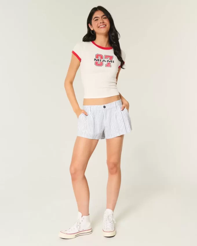 Χαμηλό λινό σορτς Hollister Livvy Χαμηλό λινό σορτς Hollister Livvy