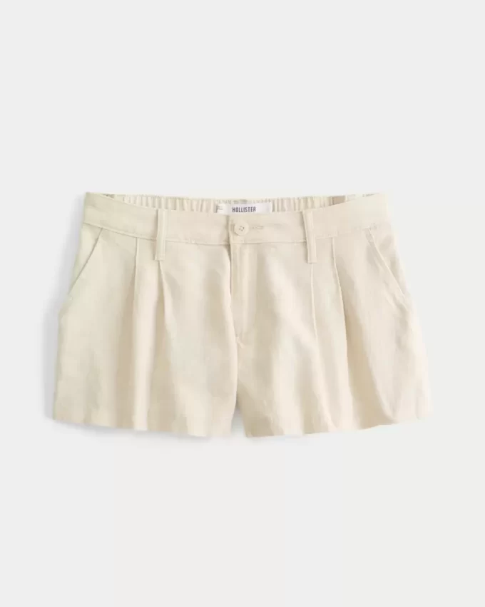 Χαμηλό λινό σορτς Hollister Livvy 3″ Χαμηλό λινό σορτς Hollister Livvy 3″