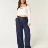 Παντελόνι Hollister Livvy Ultra ψηλό λινό-Μείγμα με φαρδύ πόδι Παντελόνι Hollister Livvy Ultra ψηλό λινό-Μείγμα με φαρδύ πόδι