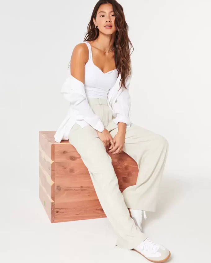 Φαρδύ παντελόνι Hollister Livvy Ultra ψηλό