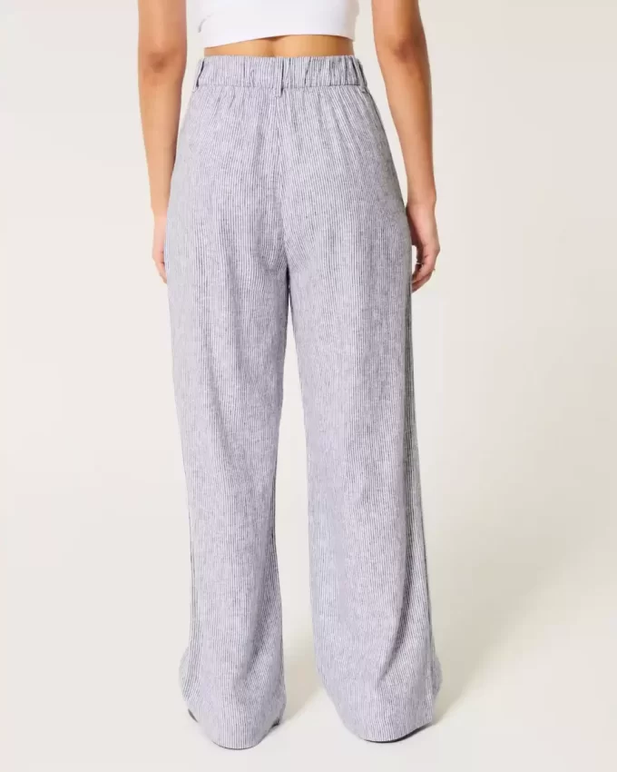 Παντελόνι Hollister Livvy Ultra ψηλό λινό-Μείγμα με φαρδύ πόδι Παντελόνι Hollister Livvy Ultra ψηλό λινό-Μείγμα με φαρδύ πόδι