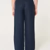 Παντελόνι με φαρδιά μπατζάκια Hollister Livvy Ultra High-Rise Linen Blend Παντελόνι με φαρδιά μπατζάκια Hollister Livvy Ultra High-Rise Linen Blend
