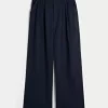 Παντελόνι με φαρδιά μπατζάκια Hollister Livvy Ultra High-Rise Linen Blend Παντελόνι με φαρδιά μπατζάκια Hollister Livvy Ultra High-Rise Linen Blend