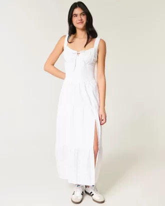 Φόρεμα Hollister Sofia Side-Smocked Eyelet Maxi