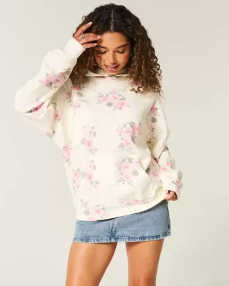Hoodie Hollister Feel Good Υπερμεγέθης φλοράλ μοτίβο