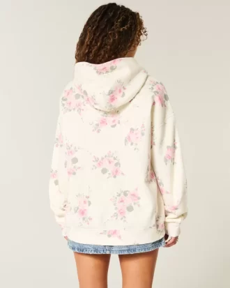 Hoodie Hollister Feel Good Υπερμεγέθης φλοράλ μοτίβο