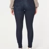 Κολάν Jean με καμπυλωτό ψηλό ύψος σκισμένο Dark Wash Κολάν Jean με καμπυλωτό ψηλό ύψος σκισμένο Dark Wash