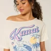 Υπερμεγέθη γραφικό μπλουζάκι Kauai Off-the-Shoulder Υπερμεγέθη γραφικό μπλουζάκι Kauai Off-the-Shoulder