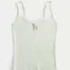 Lace Trim Deer Graphic Tank