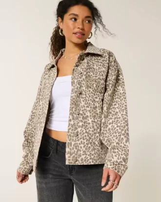 Τζιν μπουφάν Leopard Print