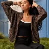 Μεγάλο φούτερ με φερμουάρ Leopard Print Μεγάλο φούτερ με φερμουάρ Leopard Print