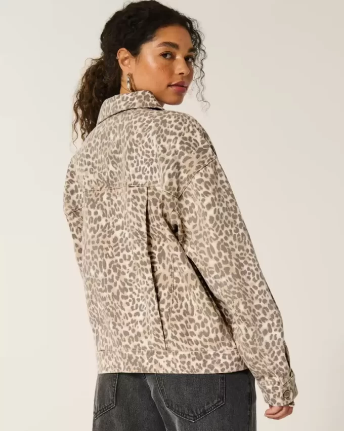 Τζιν μπουφάν Leopard Print Τζιν μπουφάν Leopard Print