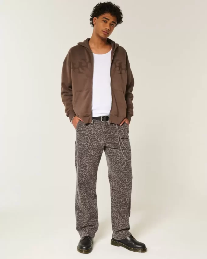 Leopard Print Baggy Painter Jeans Leopard Print Baggy Painter Jeans