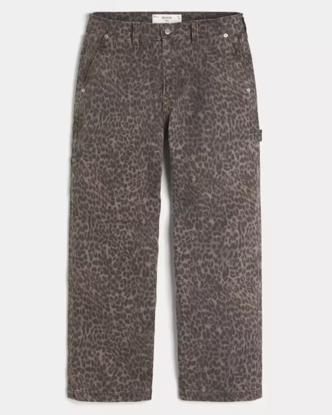 Leopard Print Baggy Painter Jeans Leopard Print Baggy Painter Jeans