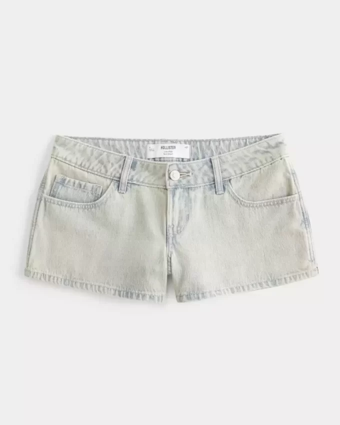 Μίνι τζιν σορτς Light Wash με χαμηλό ύψος Μίνι τζιν σορτς Light Wash με χαμηλό ύψος